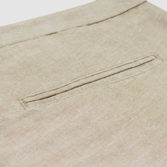 OLGYN Men’s Slim Fit Beige Bermuda Shorts - Picture 4 of 5